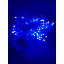 Aslanoğlu Store 10M 100 LED Damla Uçlu Mavi Işık Şeffaf Kablo Mz-17-6