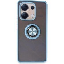 Aslanoğlu Store Xiaomi Redmi Note 13 4g Kılıf Montreal Yüzüklü Silikon Kapak - Buz Mavi