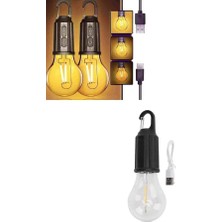 Aslanoğlu Store 3 Farklı Mod Led'li Şarjlı Asma Kancalı Kamp Lambası Taşınabilir Ampul