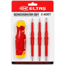 Aslanoğlu Store 3pcs - Çift Taraflı Uç 3mm-5mm-6mm Ergonomik Sap Elektrikli Tornavida Seti LRD-144
