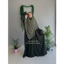 Yüsra Collection Tesettür Erva Abaya ve Uzun Sufle 2'li Takım