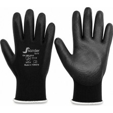 Aslanoğlu Store 10 Adet No 9 Medium Siyah - Beyaz Başlık Nitril Işçi Eldiven