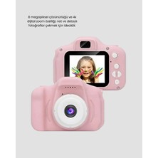 Aslanoğlu Store 8mp Mini Çocuk Fotoğraf Makinesi – Pembe Ses Kaydı Özellikli