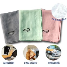 Aslanoğlu Store Iz Bırakmayan Mikrofiber Temizlik Bezi 3'lü Set Cam ve Ayna Silme Toz Alma Temizlik Bezi