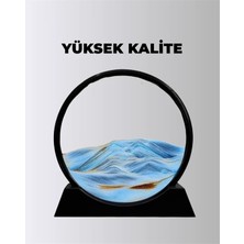 Aslanoğlu Store Rahatlatıcı Kum Sanatı – Yuvarlak Cam Çerçeveli Hareketli Kum Resmi, Ofis ve Ev Için Etkileşimli Ma