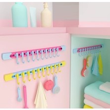 Aslanoğlu Store 10 Kancalı Raylı Mutfak ve Banyo Düzenleyici Askı 30 cm