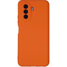 Aslanoğlu Store Huawei Nova Y70 Kılıf Nano Içi Kadife Silikon - Turuncu