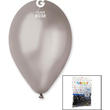 Aslanoğlu Store GM-110-38 Metalik - Gümüş Balon 11'' - 28CM - 100 Parça