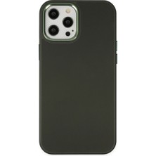 Aslanoğlu Store Iphone 12 Pro Max Kılıf Asya Deri Silikon - Koyu Yeşil