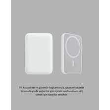 Aslanoğlu Store Magsafe 15W Kablosuz Hızlı Şarj, Lightning Girişli Taşınabilir Batarya
