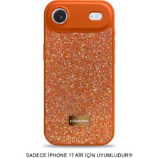Skyarmor iPhone 17 Air Uyumlu Kafie Iç Yüzey Tasarımlı Taşlı Işıltılı Parlak Pırlanta Kılıf Dia Plus