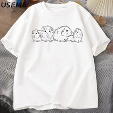 Tarzsokak Gine Domuzu T-Shirt Adam Kısa Kollu Pamuklu Tişört Nedensel O Boyun Büyük Boy Terkekl 2883