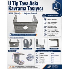 Belirtilmemiş 50LIK U Tip Tij Sistemli Kanal Tava Askı Kavrama Taşıyıcı 5lik At3-50