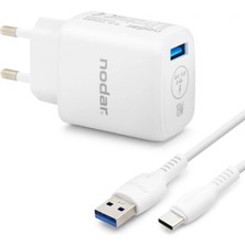 Aslanoğlu Store Adaptör Type C Qc 3.0 Hızlı Şarj Seti 18W 3.4A USB Lü Beyaz