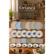 Porland Ortanca 24 Parça 6 Kişilik Ikram, Çay ve Kahvaltı Takımı