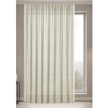 Gauze Fabric Design Lüks Ipeksi Dokulu Simli Bambu Kırışmaz Ütü Gerektirmez Krem 100 x 240 Seyrek Pile (1 x 2) Yüksek Kaliteli Tül Perde
