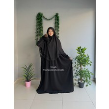 Yüsra Collection Tesettür Erva Abaya ve Gölgeli Sufle 2'li Takım