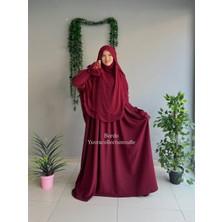 Yüsra Collection Tesettür Erva Abaya ve Gölgeli Sufle 2'li Takım
