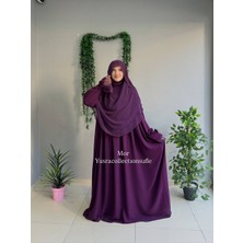 Yüsra Collection Tesettür Erva Abaya ve Gölgeli Sufle 2'li Takım