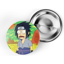 İberk 5 Adet Iğneli Çanta Rozeti - Sasuke-Uchiha - Rick Morty Dünyası Efektli