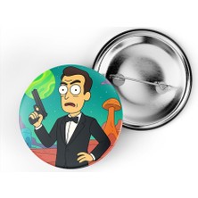 İberk 5 Adet Iğneli Çanta Rozeti - James-Bond - Rick Morty Dünyası Efektli