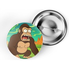 İberk 5 Adet Iğneli Çanta Rozeti - King-Kong - Rick Morty Dünyası Efektli
