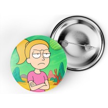 İberk 5 Adet Iğneli Çanta Rozeti - Side-Eye-Chloe - Rick Morty Dünyası Efektli
