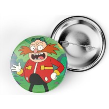 İberk 5 Adet Iğneli Çanta Rozeti - Dr-Eggman - Rick Morty Dünyası Efektli
