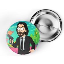 İberk 5 Adet Iğneli Çanta Rozeti - John-Wick - Rick Morty Dünyası Efektli
