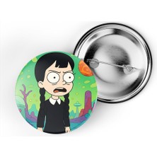İberk 5 Adet Iğneli Çanta Rozeti - Wednesday-Addams - Rick Morty Dünyası Efektli