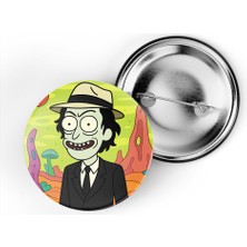 İberk 5 Adet Iğneli Çanta Rozeti - Muzan-Kibutsuji - Rick Morty Dünyası Efektli
