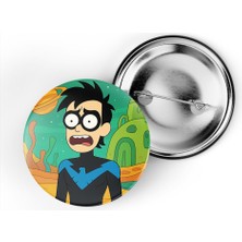 İberk 5 Adet Iğneli Çanta Rozeti - Nightwing - Rick Morty Dünyası Efektli
