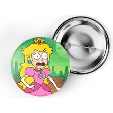 İberk 5 Adet Iğneli Çanta Rozeti - Peach - Rick Morty Dünyası Efektli