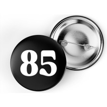 İberk 5 Adet Iğneli Çanta Rozeti - 85 - Sayı - Siyah Arka Plan Beyaz Yazı