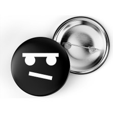 İberk 5 Adet Iğneli Çanta Rozeti - Üzgün - Sad - Emojisi - Siyah