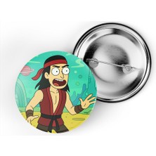 İberk 5 Adet Iğneli Çanta Rozeti - Liu-Kang - Rick Morty Dünyası Efektli