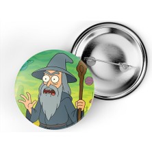 İberk 5 Adet Iğneli Çanta Rozeti - Gandalf - Rick Morty Dünyası Efektli