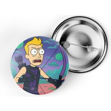 İberk 5 Adet Iğneli Çanta Rozeti - Hawkeye - Rick Morty Dünyası Efektli