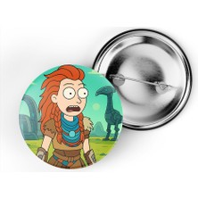 İberk 5 Adet Iğneli Çanta Rozeti - Horizon-Zero-Dawn-Aloy - Rick Morty Dünyası Efektli