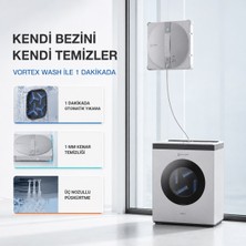 Ecovacs Otomatik Bez Temizleme Istasyonlu Akıllı Cam Robotu, 110 Dakikaya Kadar Kablosuz Kullanım, Üç Nozüllü Geniş Açılı Sprey ve 12 Aşamalı Güvenlik