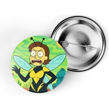 İberk 5 Adet Iğneli Çanta Rozeti - Wasp - Rick Morty Dünyası Efektli
