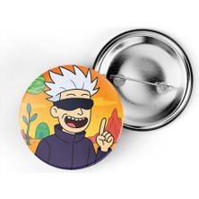 İberk 5 Adet Iğneli Çanta Rozeti - Satoru-Gojo - Rick Morty Dünyası Efektli