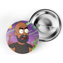 İberk 5 Adet Iğneli Çanta Rozeti - Jet-Black - Rick Morty Dünyası Efektli