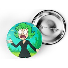 İberk 5 Adet Iğneli Çanta Rozeti - Tatsumaki - Rick Morty Dünyası Efektli