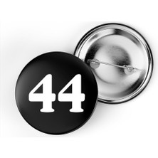 İberk 5 Adet Iğneli Çanta Rozeti - 44 - Sayı - Siyah Arka Plan Beyaz Yazı