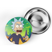 İberk 5 Adet Iğneli Çanta Rozeti - Garou - Rick Morty Dünyası Efektli