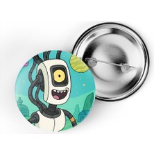 İberk 5 Adet Iğneli Çanta Rozeti - Glados - Rick Morty Dünyası Efektli