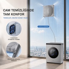Ecovacs Çok Işlevli Istasyonlu Cam Silme Robotu, 1 Dakikada Temassız Bez Yıkama, Akıllı Kenar Temizliği, 8 Farklı Çalışma Modu ve Üçlü Sprey