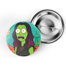 İberk 5 Adet Iğneli Çanta Rozeti - Gamora - Rick Morty Dünyası Efektli