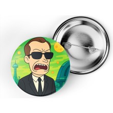 İberk 5 Adet Iğneli Çanta Rozeti - Agent-Smith - Rick Morty Dünyası Efektli